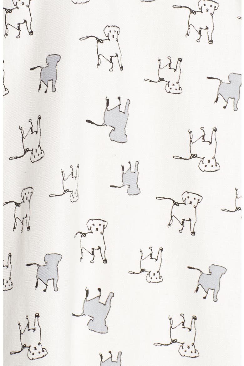 Dog Print Flannel Nightshirt, Alternate, color, IVORY
