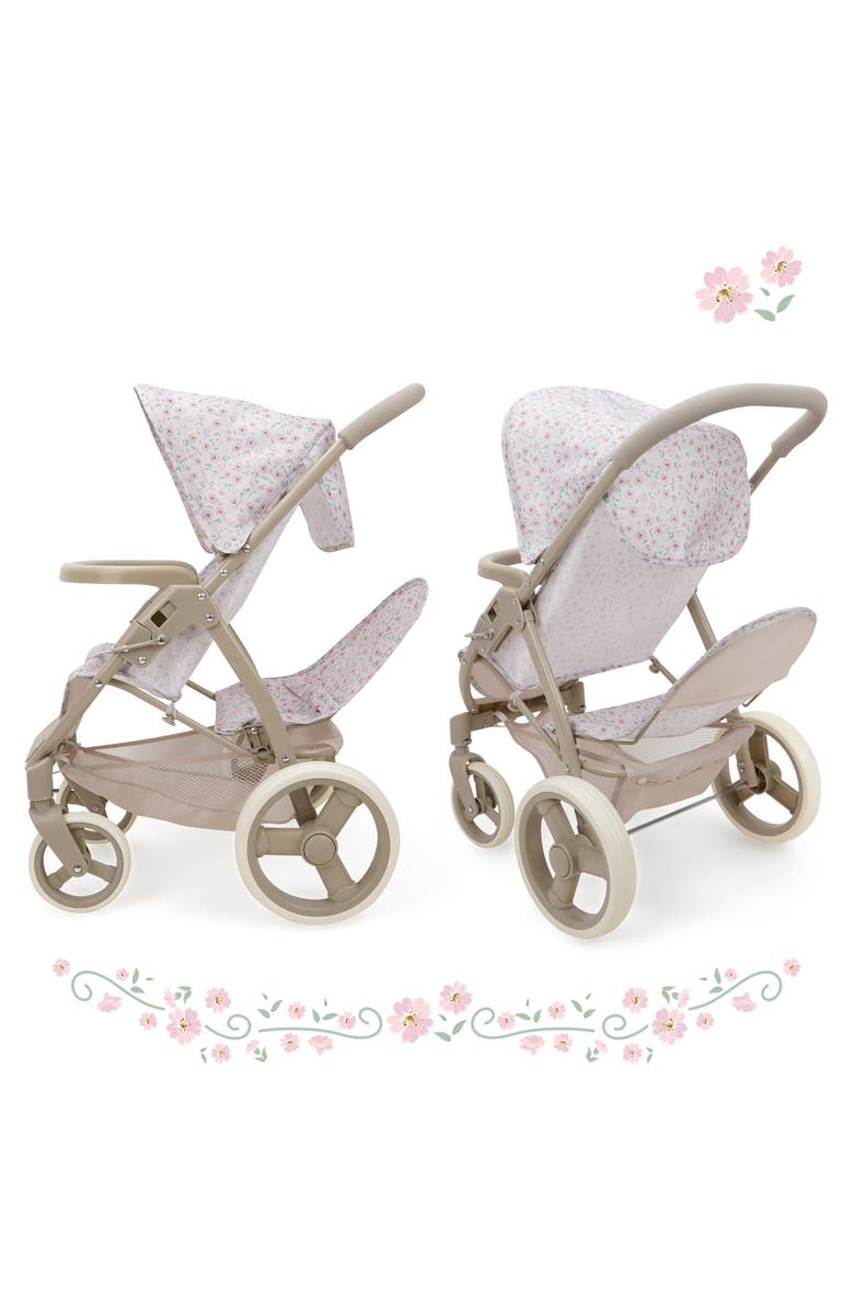 509 Crew Little Flora Mabelle Duo Twin Doll Stroller, Alternate, color, Beige