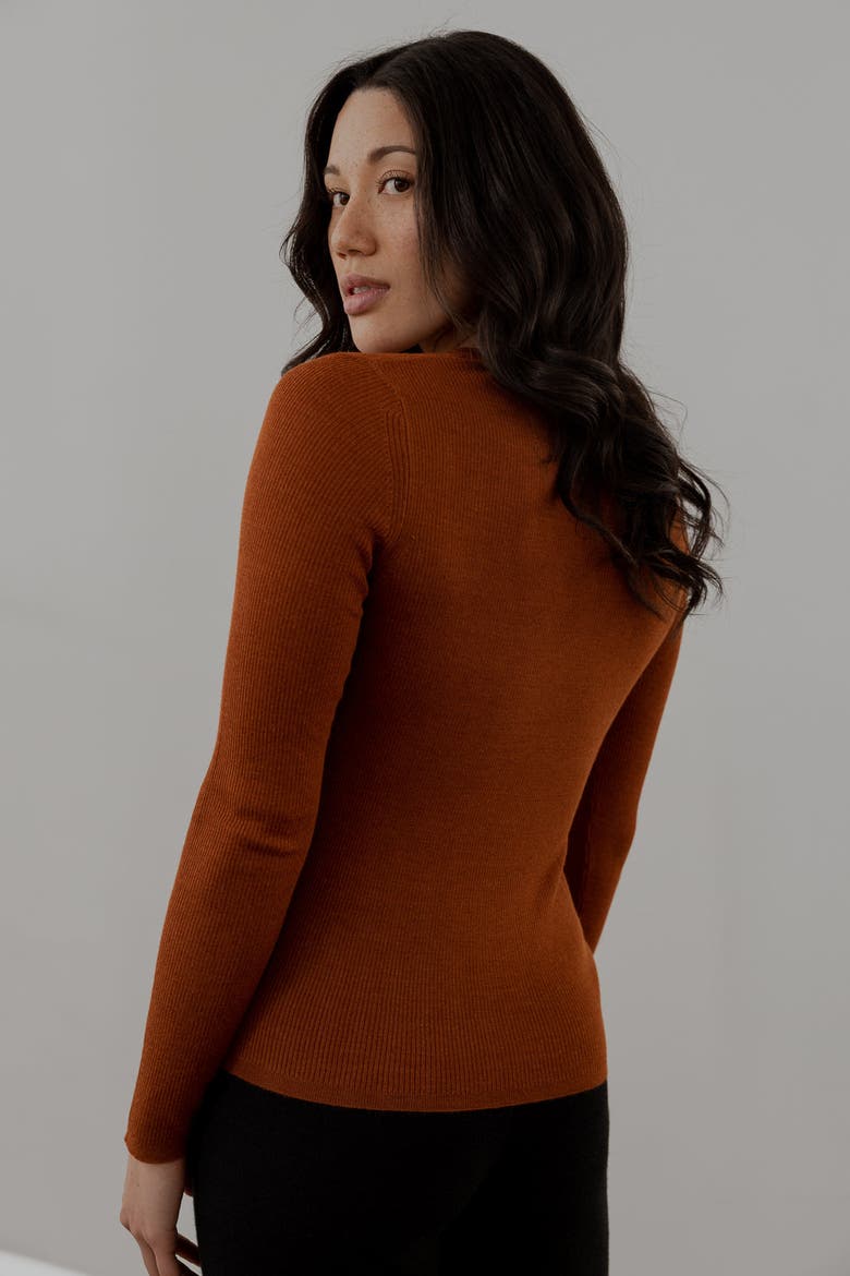 V Henley, Alternate, color, RUST