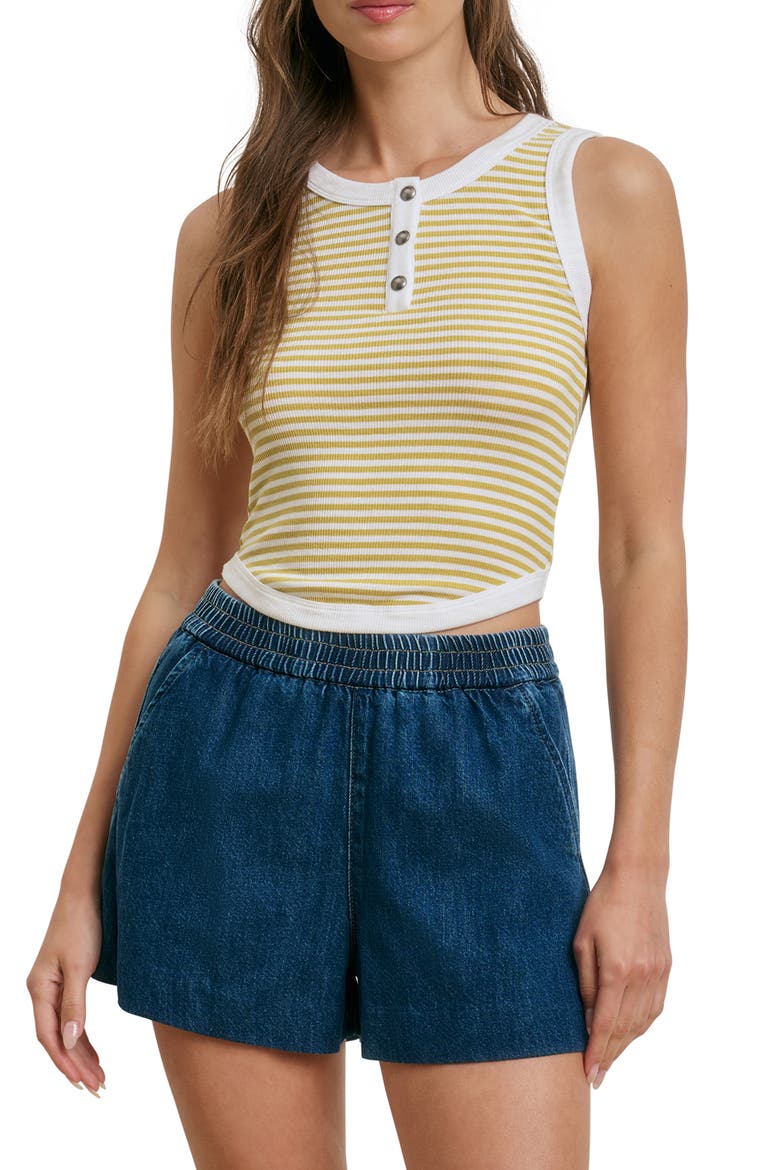 The Foundation Stripe Rib Tank, Main, color, GOLDEN WHITE STRIP
