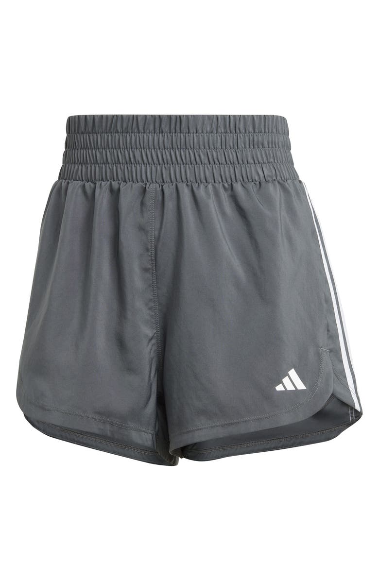 adidas Pacer High Waist Recycled Polyester Shorts, Alternate, color,