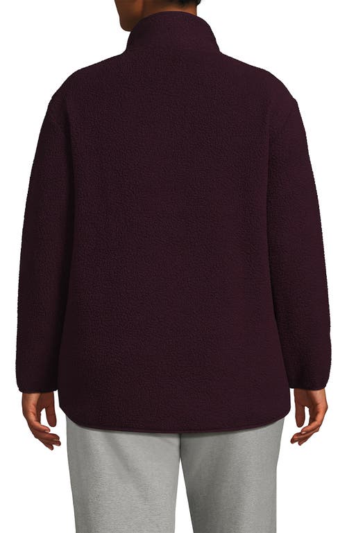 Lands' End Cozy High Pile Full Zip Fleece Jacket In Purple