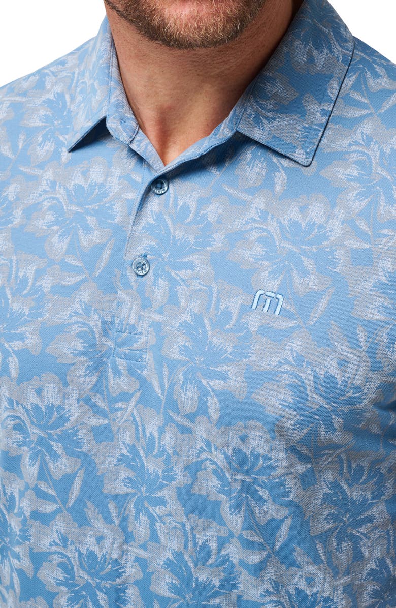 TravisMathew Five Oh Floral Polo, Alternate, color, Quiet Harbor