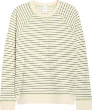 Marine Layer Stripe Reversible Raglan Sleeve Cotton Blend Sweater