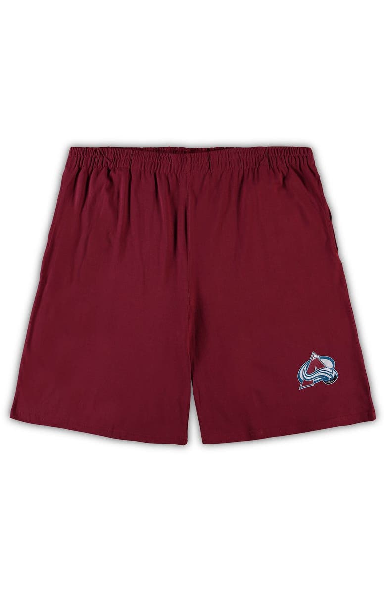CONCEPTS SPORT Men's Concepts Sport Burgundy/Heathered Charcoal Colorado Avalanche Big & Tall T-Shirt & Shorts Sleep Set, Alternate, color, 