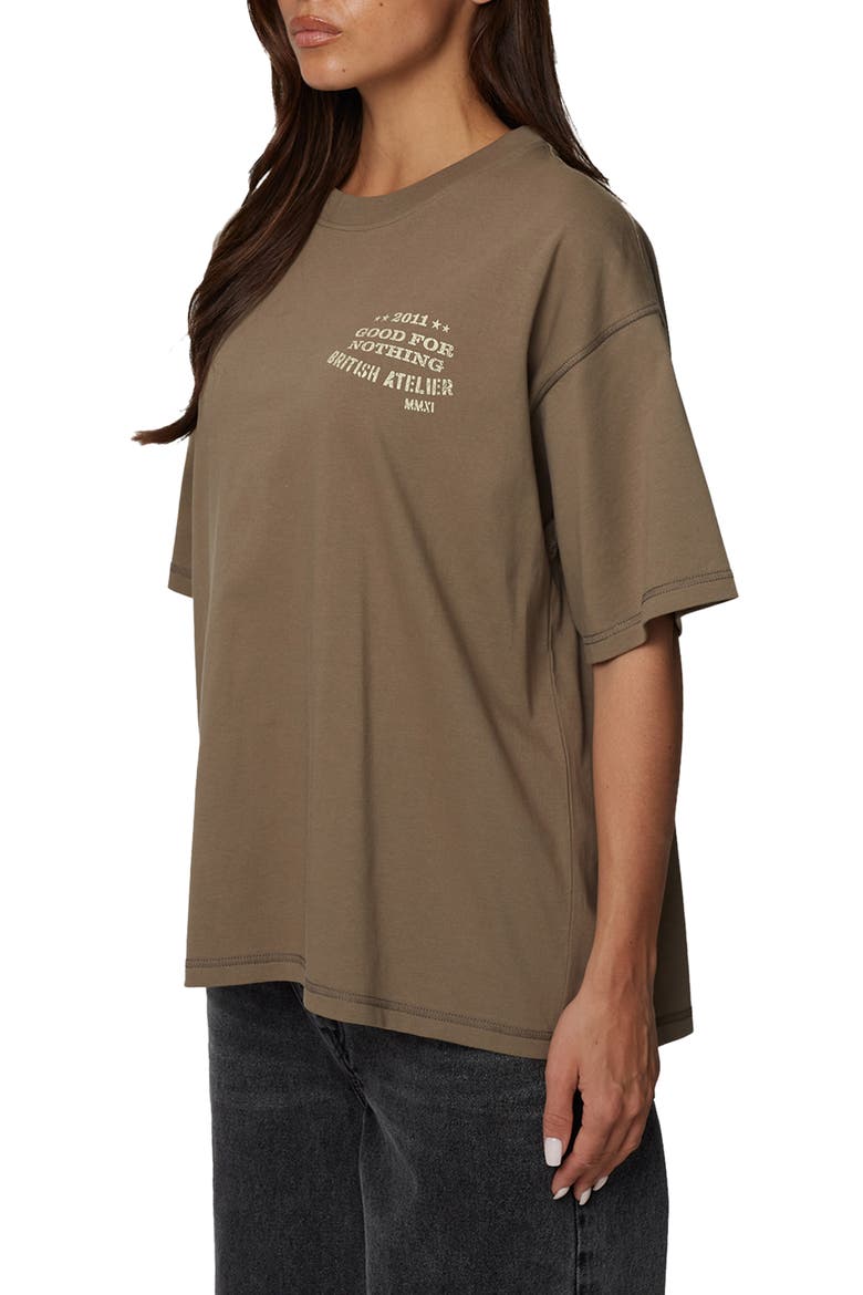 Oversized Stamp T-Shirt, Alternate, color, Brown