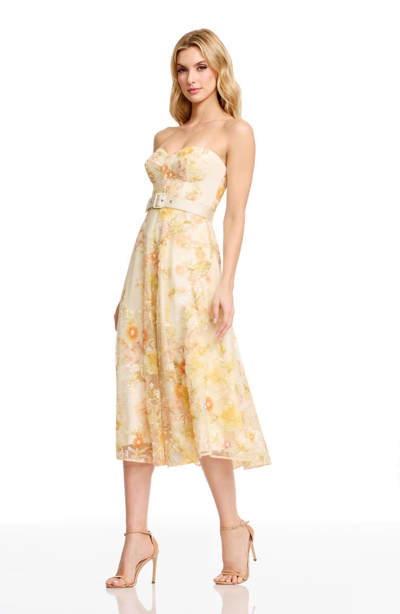 Dress the Population Mabel Strapless Floral Party Dress, Alternate, color,