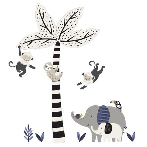 Jungle Party Monkey/Elephant/Tree Nursery Wall Decals/Stickers