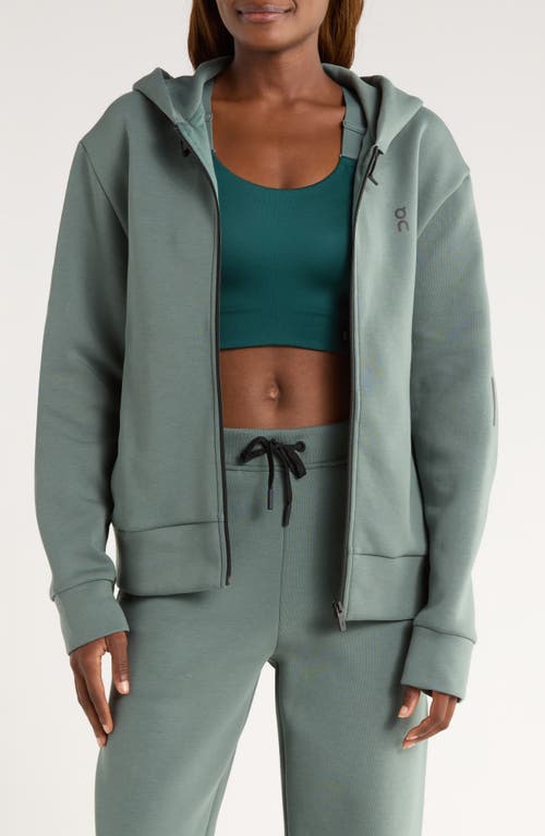 On Focus Tech Zip Hoodie In Green