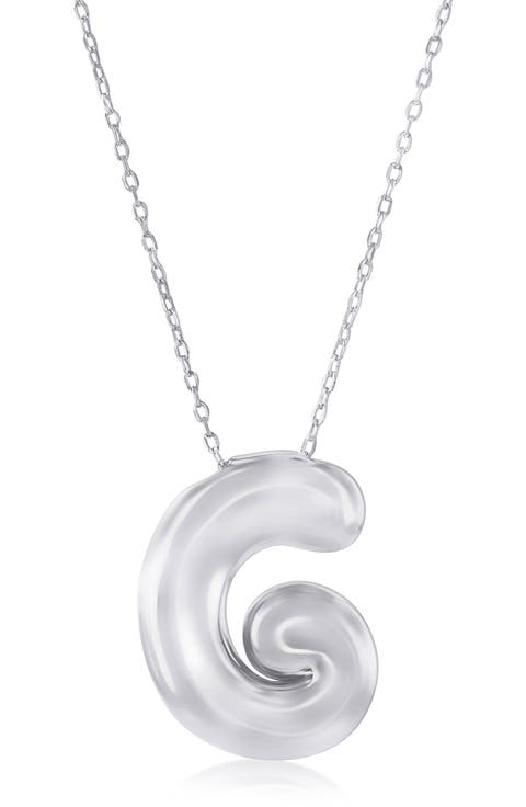 Bubble Initial Pendant Necklace