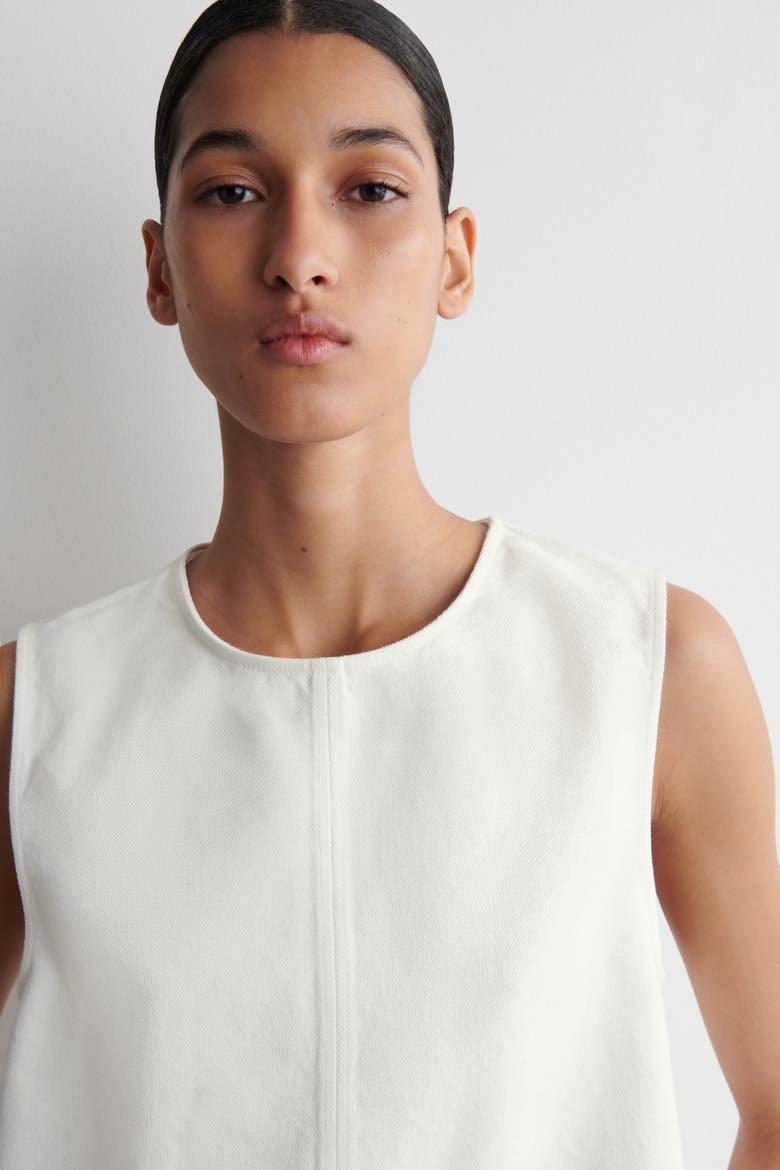 Sleeveless Denim Top, Alternate, color, WHITE