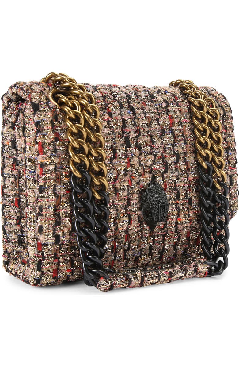Kurt Geiger London Large Kensington Metallic Tweed Shoulder Bag, Alternate, color, Open Yellow
