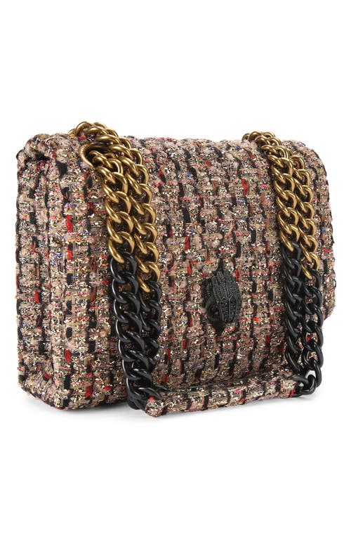 Kurt Geiger London Large Kensington Metallic Tweed Shoulder Bag In Yellow