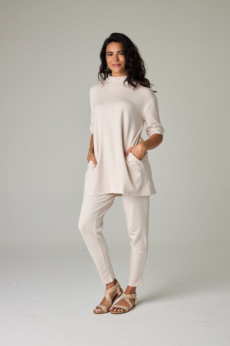 Malawi Eco-Luxe Fleece Hooded Tunic/Dress - Cloud-Soft Comfort, Alternate, color, Bone