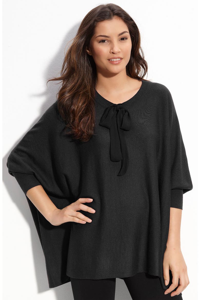 Bow Detail Pullover, Main, color, BLACK