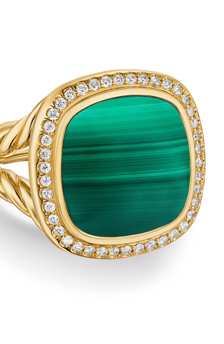 David Yurman Albion Ring in 18K Gold with Diamonds, Alternate, color, Green/ 18K Gold