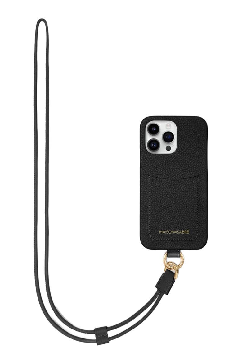 Sling Phone Case iPhone 14 Pro, Alternate, color, Black Caviar