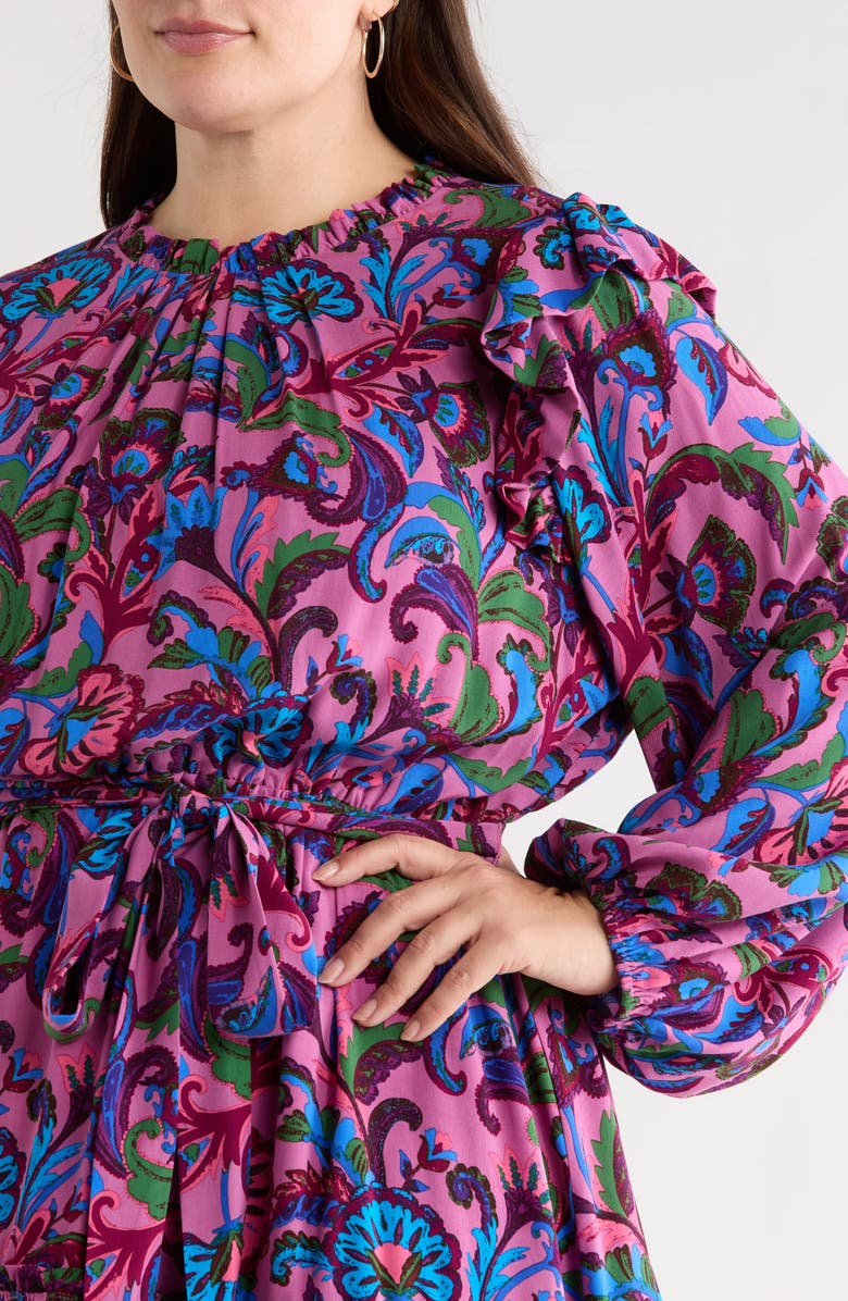 SUGARLIPS Valier Floral Long Sleeve Dress, Alternate, color, Mauve-Multi