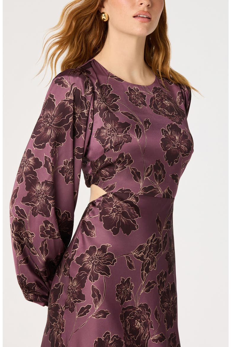 Quinn Bishop Sleeve Maxi Dress, Alternate, color, PLUM FLORAL