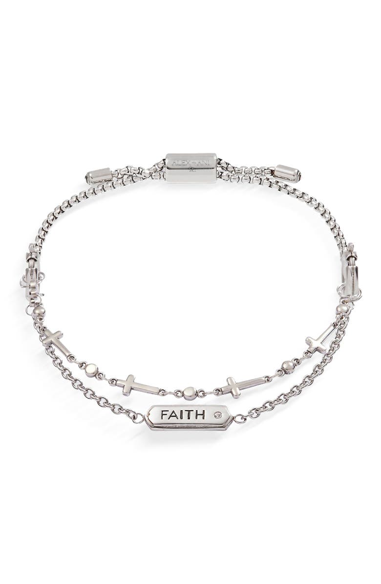Alex and Ani Faith Stranded Bracelet Set, Main, color, Silver