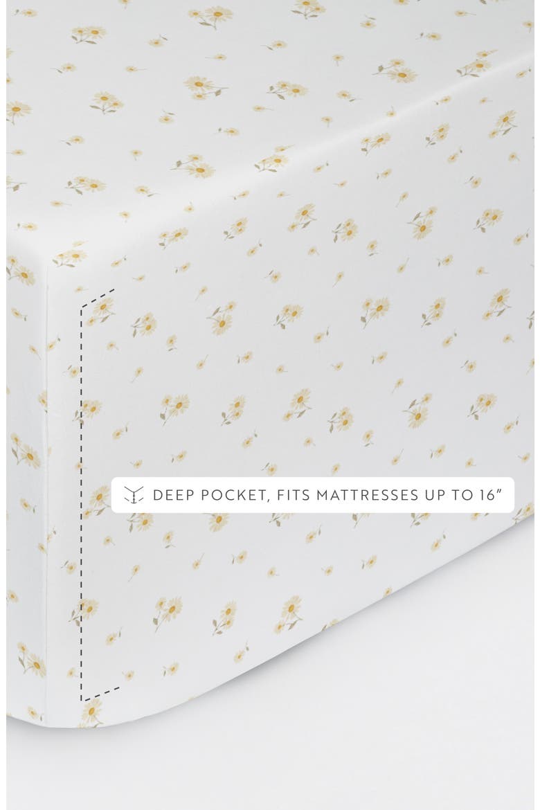 Kaycie Gray Ditsy Floral Microfiber Sheet Set, Alternate, color, YELLOW