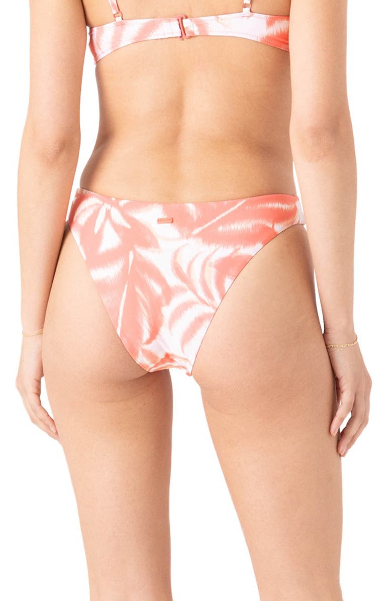 Roxy Palm Haze Scoop Front Bikini Bottoms, Alternate, color, Coral Multi