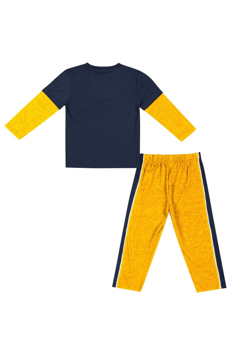 COLOSSEUM Toddler Colosseum Navy/Gold West Virginia Mountaineers Long Sleeve T-Shirt & Pants Set, Alternate, color, Navy