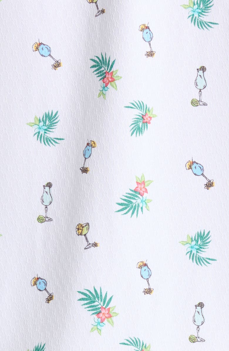 Tommy Bahama Coastal Ease Fiesta Fizz Cocktail Print IslandZone<sup>®</sup> Short Sleeve Button-Up Shirt, Alternate, color, Oceana Blue