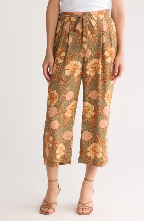 Floral Wide Leg Crop Pants