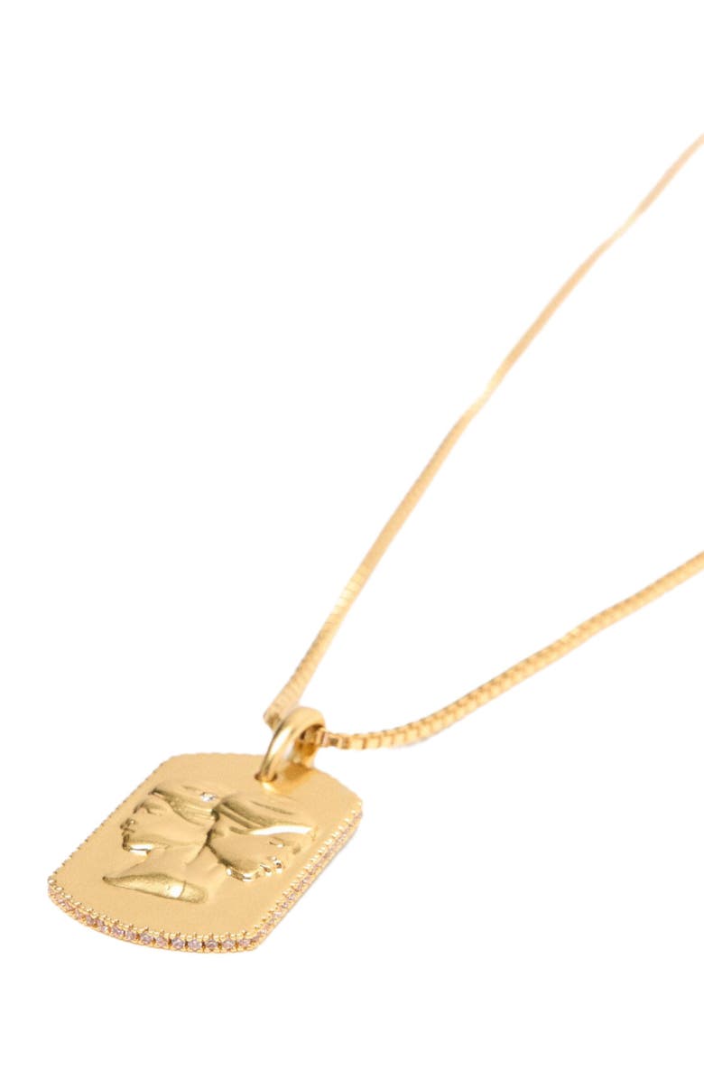 maje Zodiac sign plaque necklace, Alternate, color, Gemini