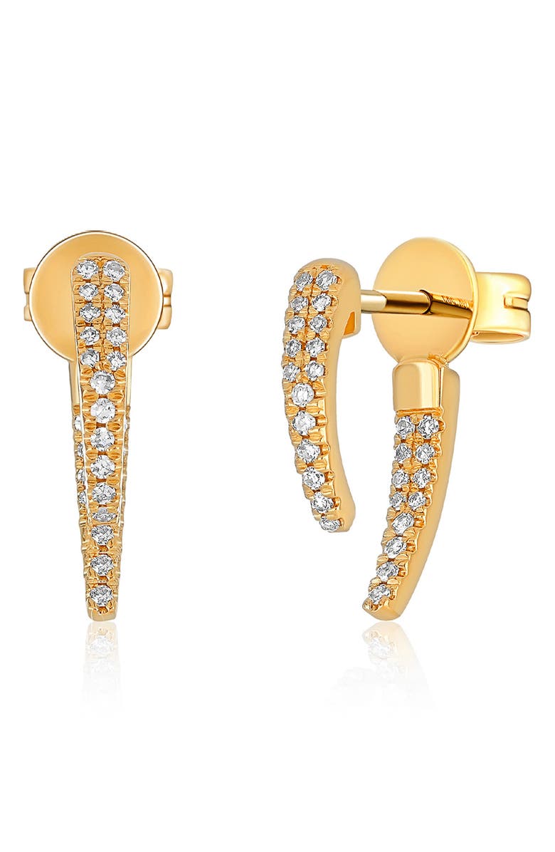 EF Collection Mini Diamond Front/Back Hook Earrings, Main, color,