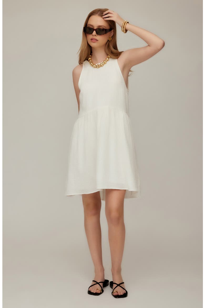 Cianni Tie Neck Dress, Alternate, color, IVORY