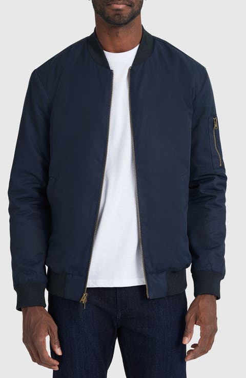 Water Resistant Cotton Blend Bomber Jacket