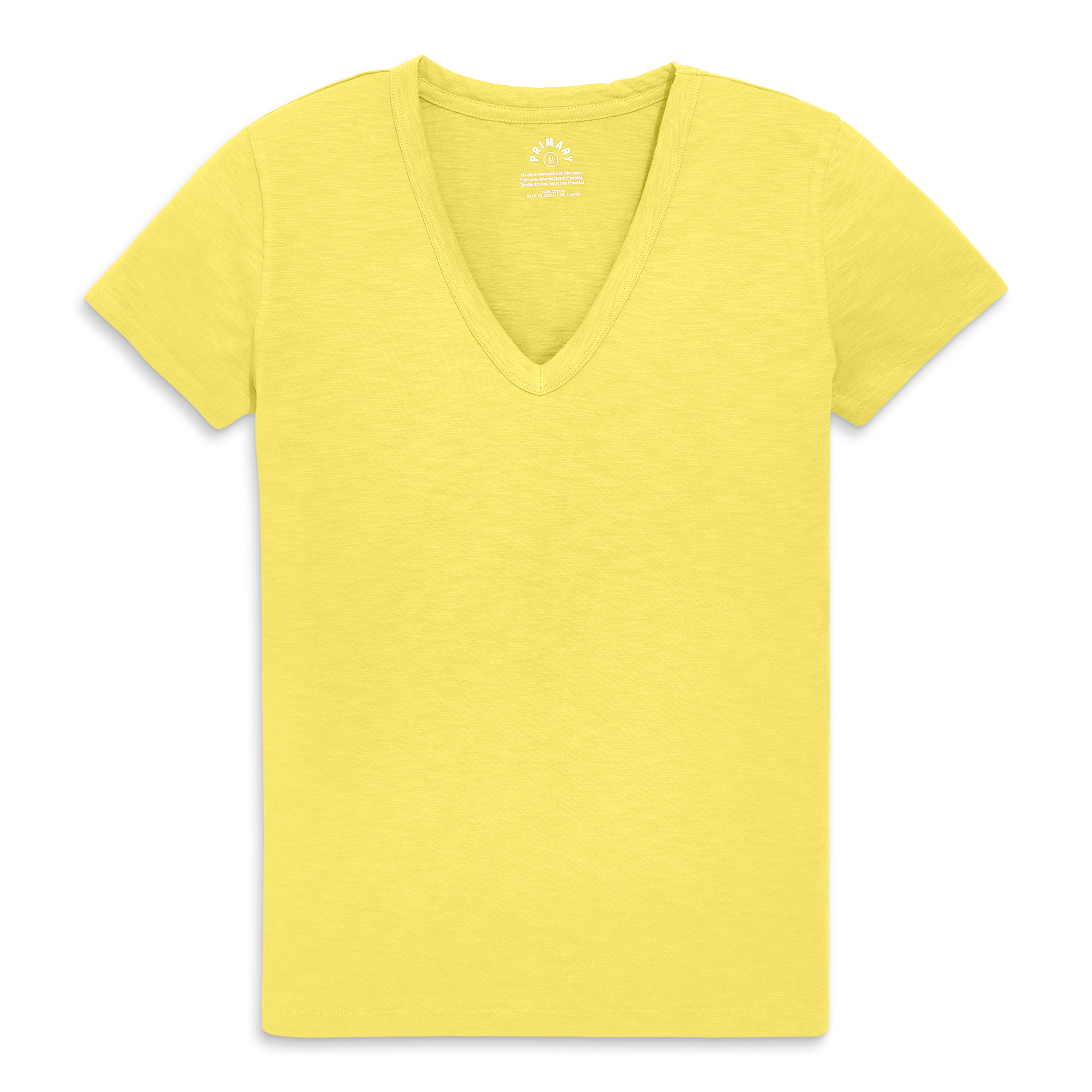 Primary Adult Classic Slub V-neck Tee In Yellow