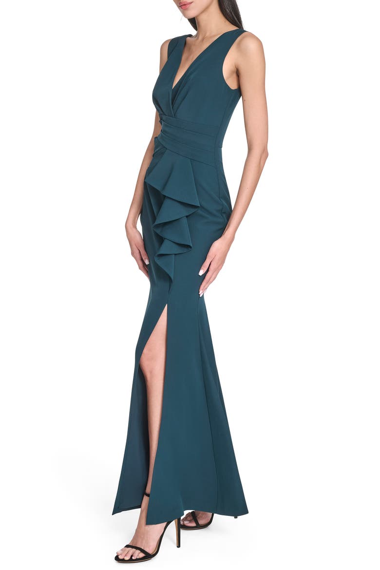 Laguna Ruffle Mermaid Gown, Alternate, color, HUNTER