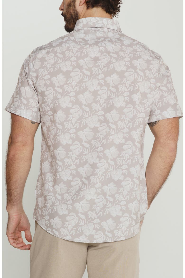 Lucien Floral Short Sleeve Button-Up Shirt, Alternate, color, TAUPE