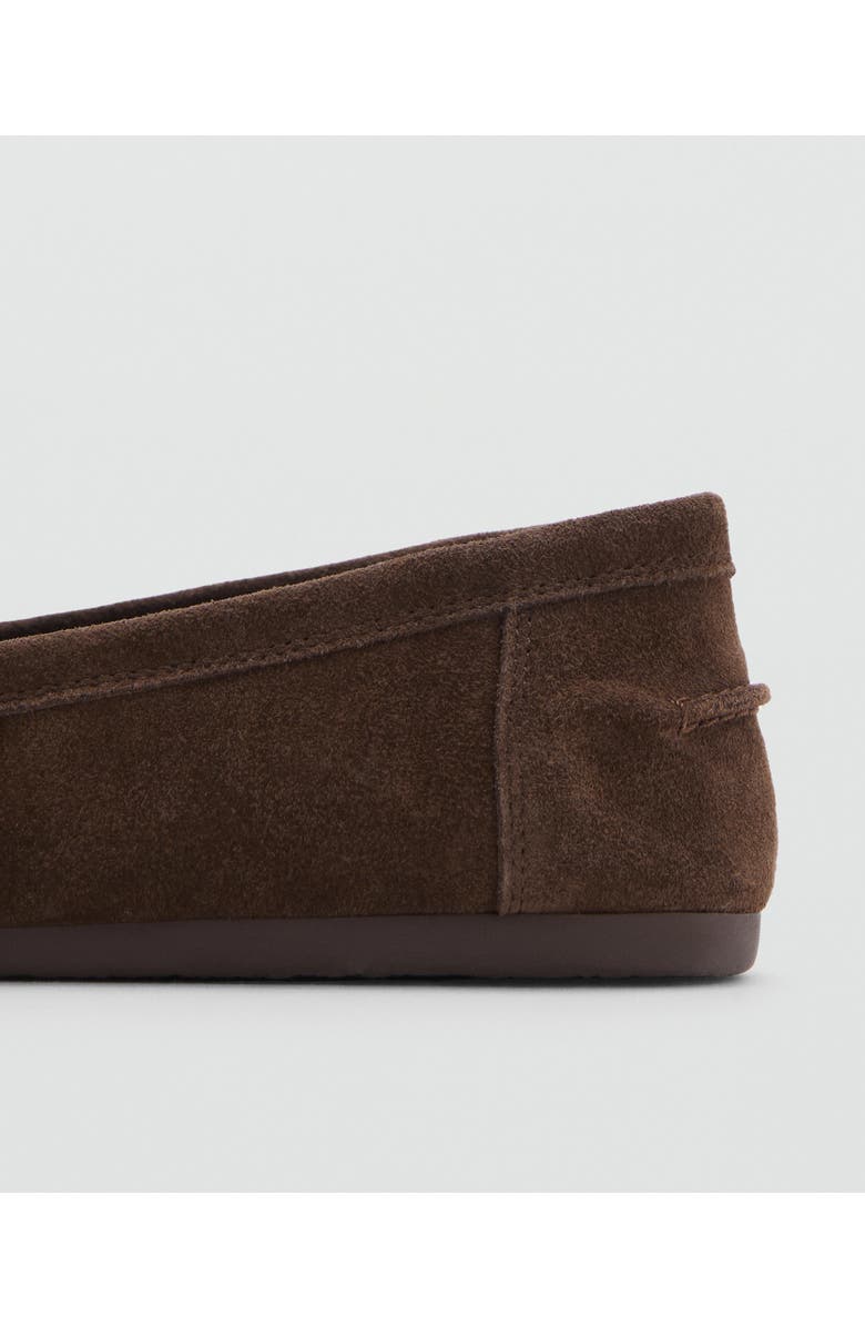 MANGO Suede Penny Loafer, Alternate, color, Chocolate
