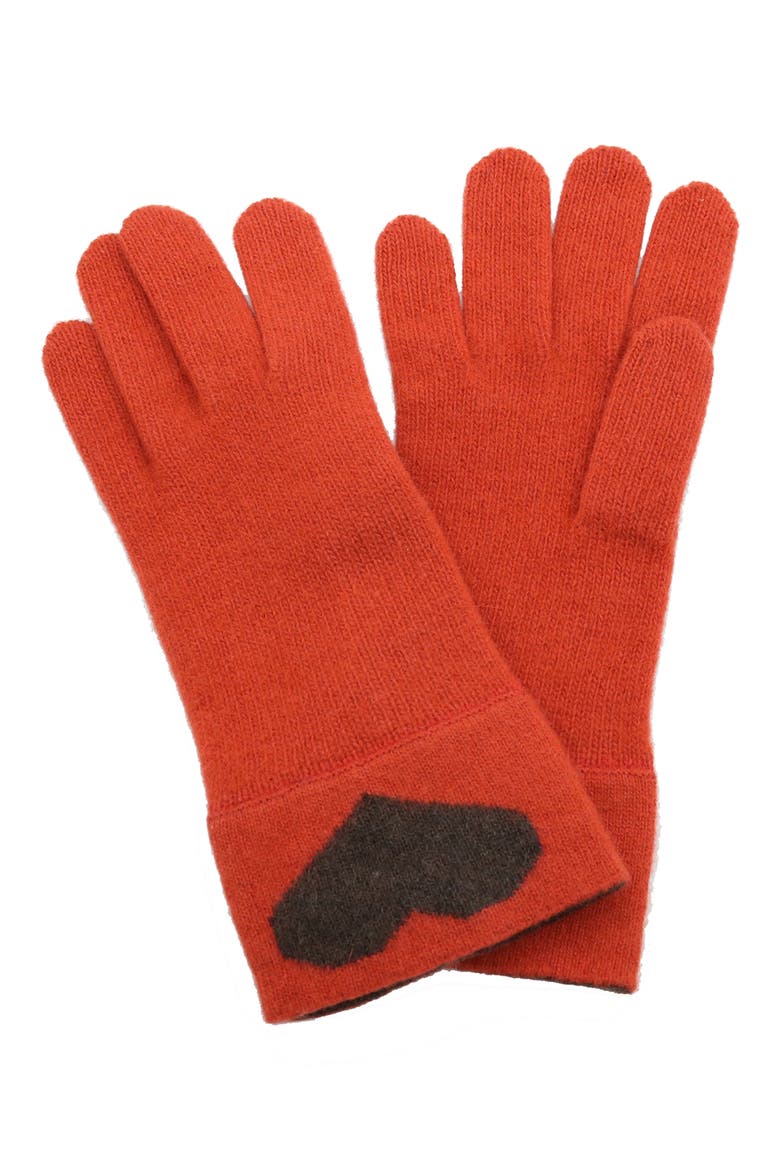 Heart Gloves, Main, color, CINNAMON/ DARK BROWN
