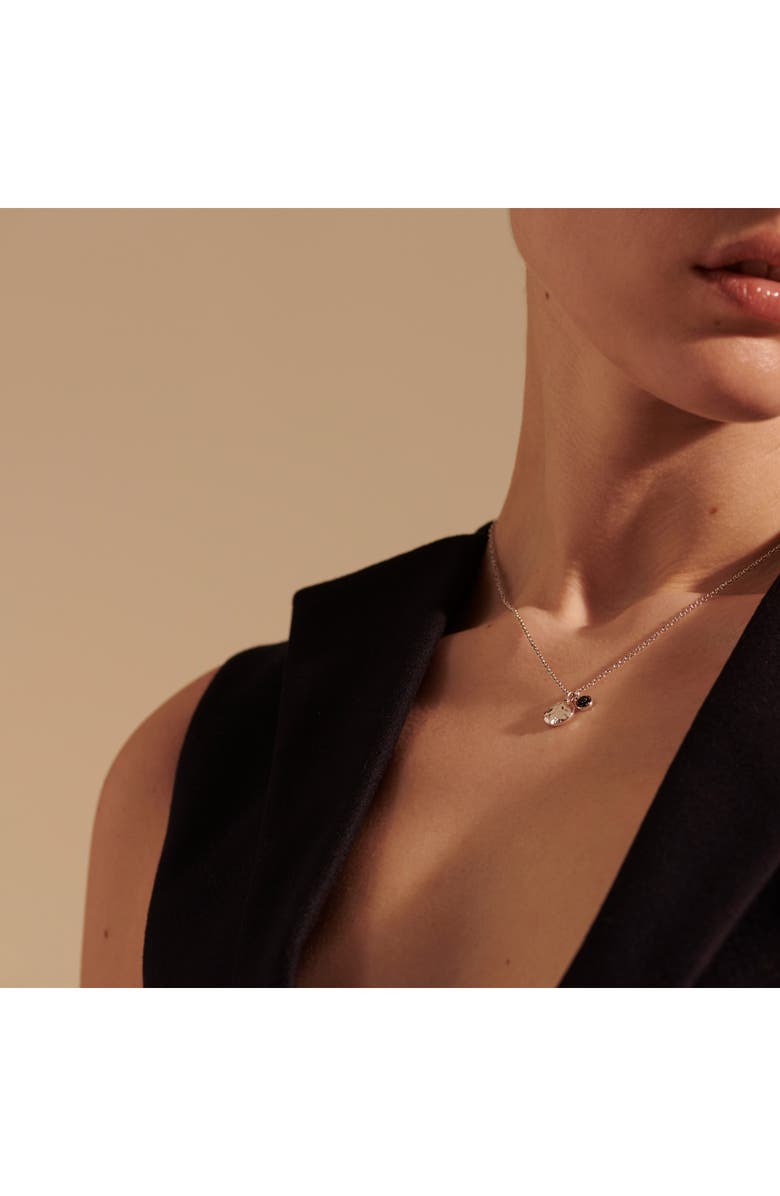 John Hardy Dot Hammered Double Pendant Rolo Chain Necklace, Alternate, color, Black