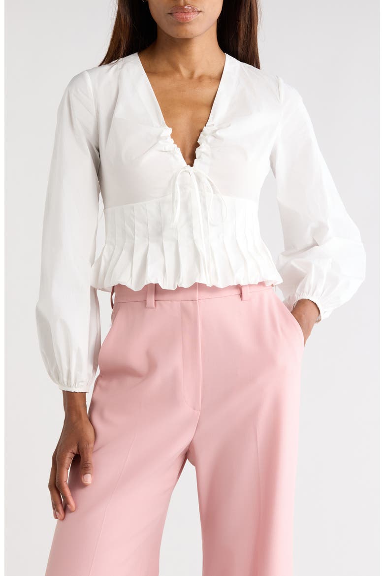 Yara Long Sleeve Peplum Top, Main, color, MILK