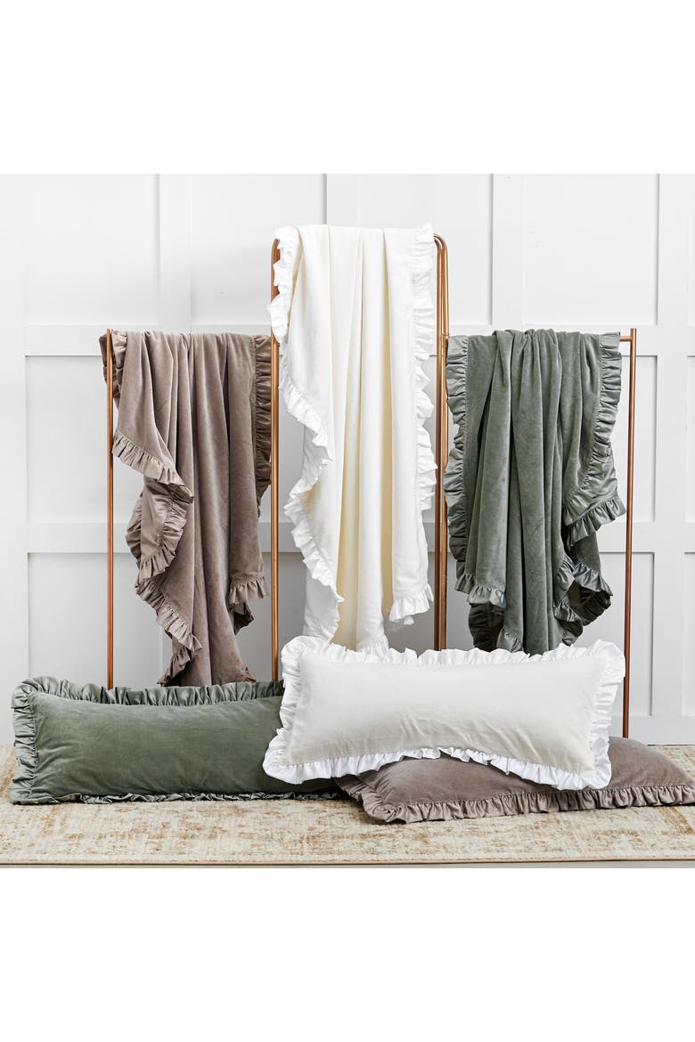 Ishana Ivory Accent Throw Blanket, Alternate, color, White