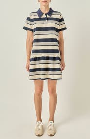 English Factory Striped Polo Minidress