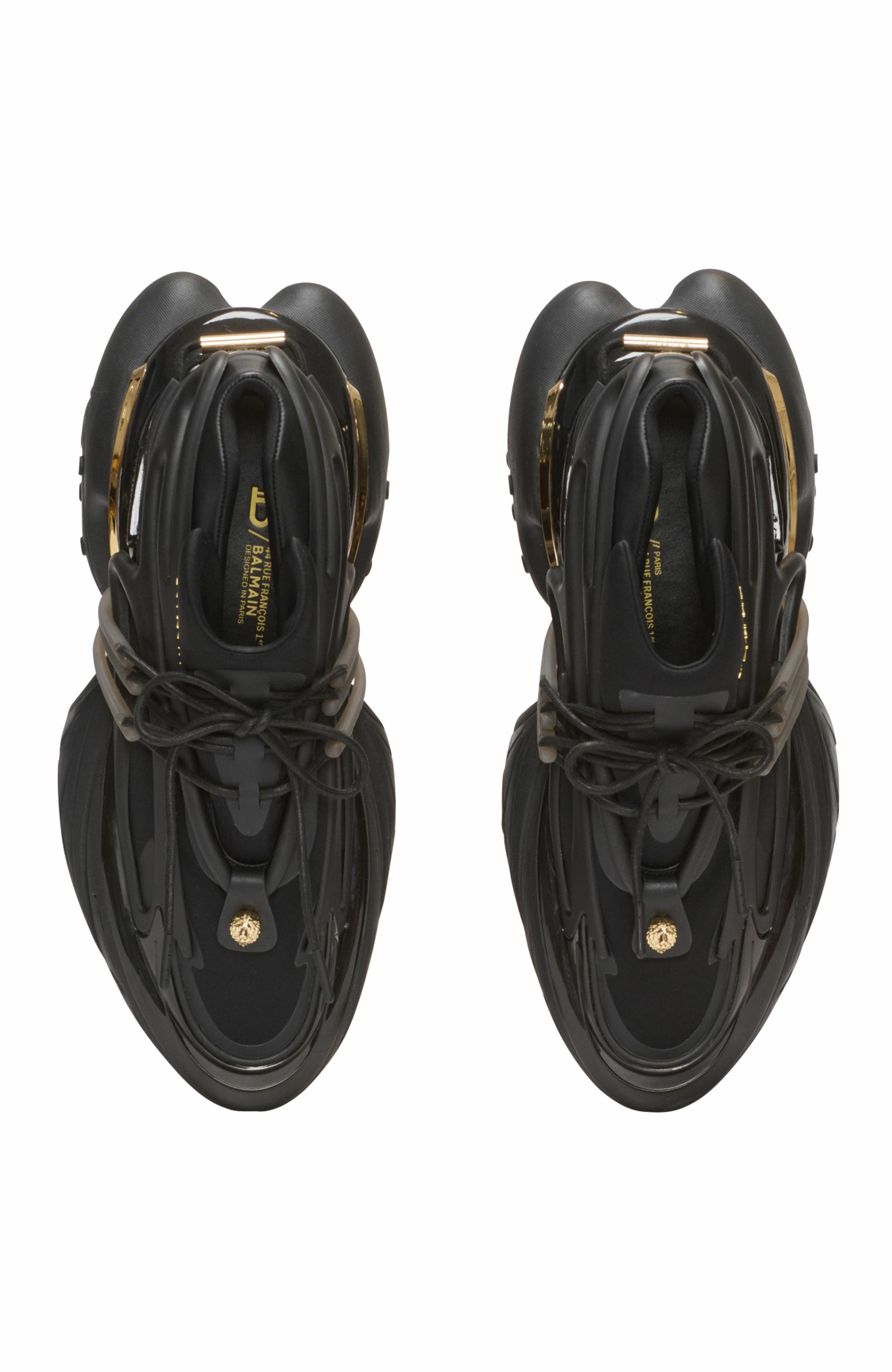 Balmain Unicorn Low Trainers In Neoprene And Calfskin, Alternate, color, 