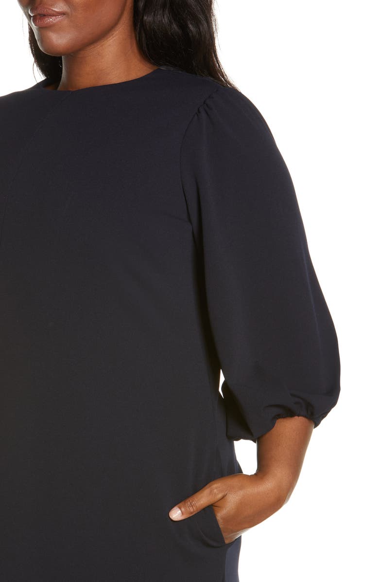 Maggy London Three-Quarter Sleeve Scuba Crepe Dress, Alternate, color, 