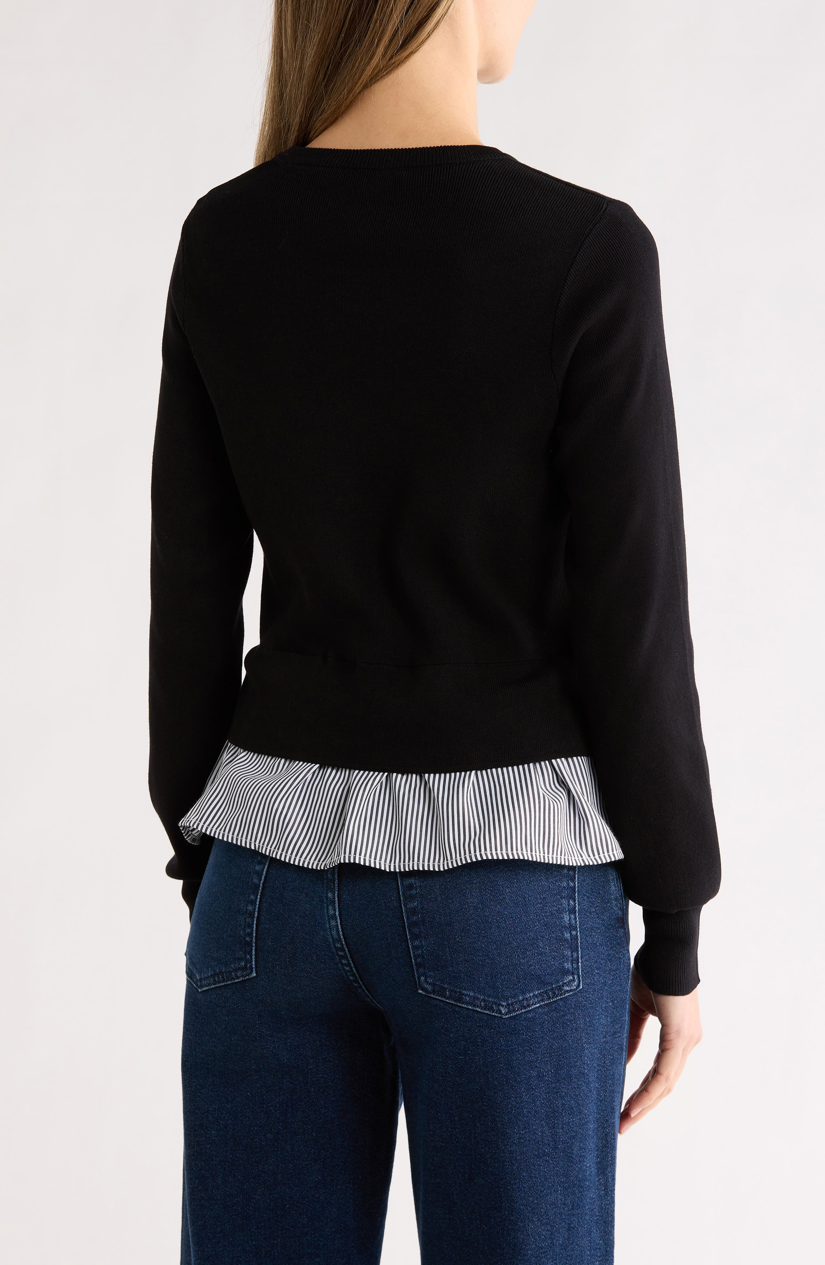Soutache Bow Twofer Sweater - image 2