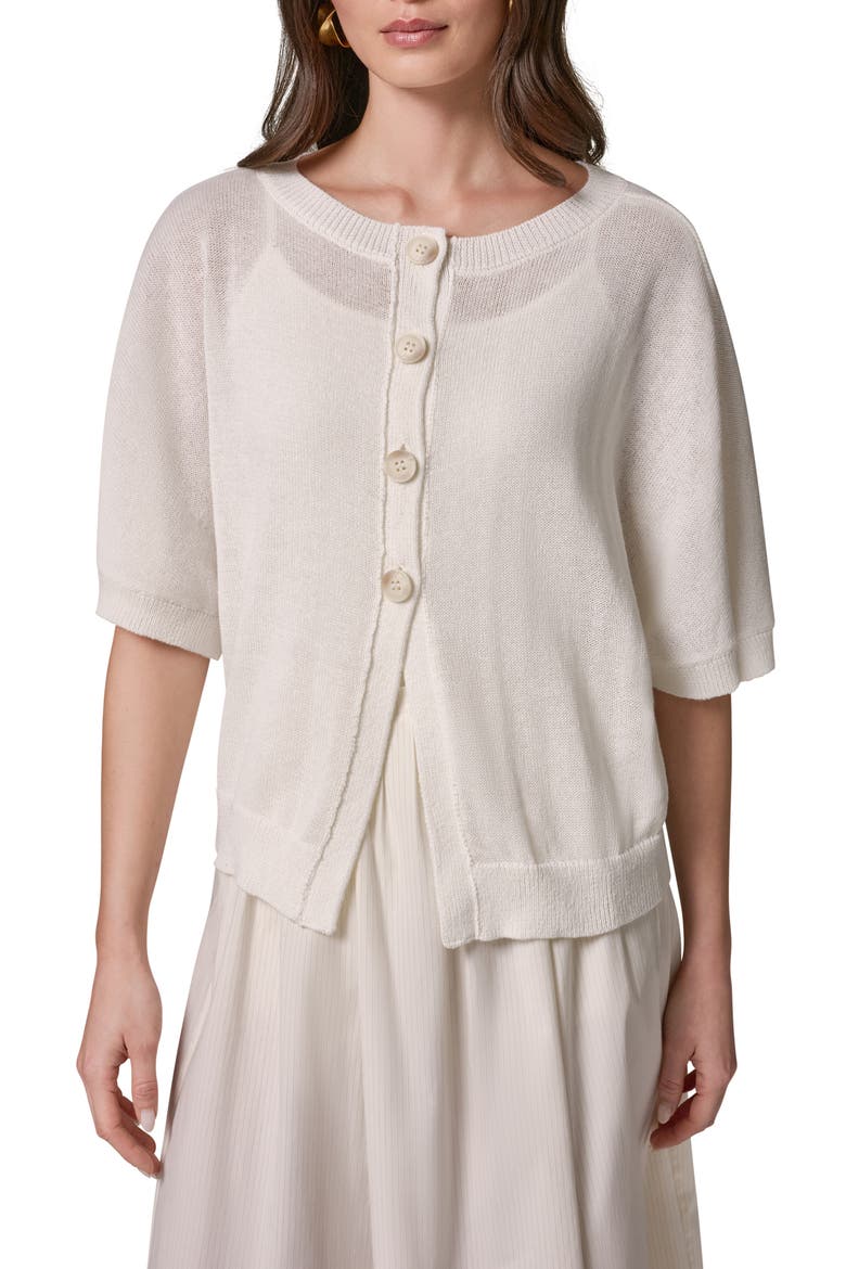 Easy Short Sleeve Cardigan, Alternate, color, SANDSTONE