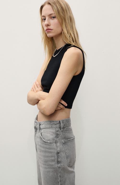 Mango High Waist Straight Leg Jeans In Denim Grey
