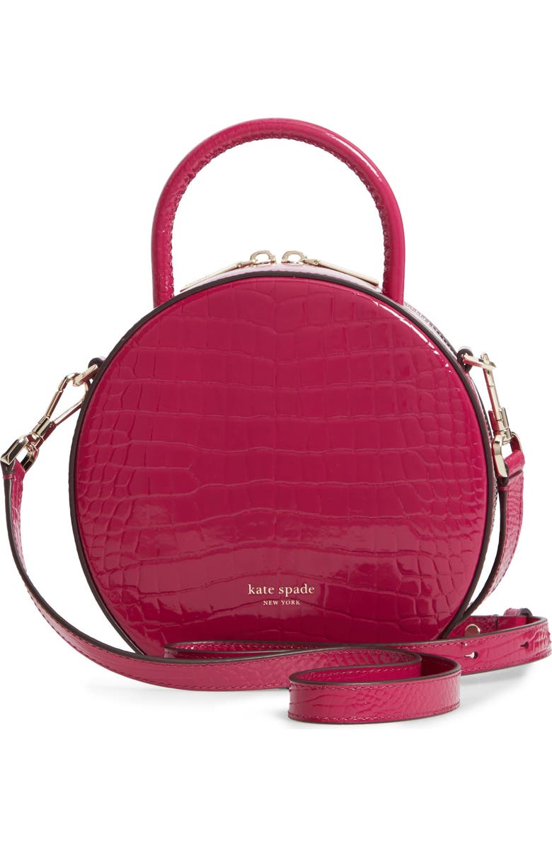 Kate Spade New York andi croc embossed canteen bag, Alternate, color,