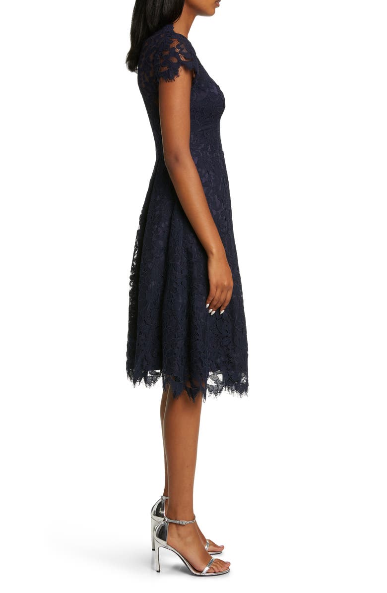 Eliza J Lace Fit & Flare Cocktail Dress, Alternate, color,