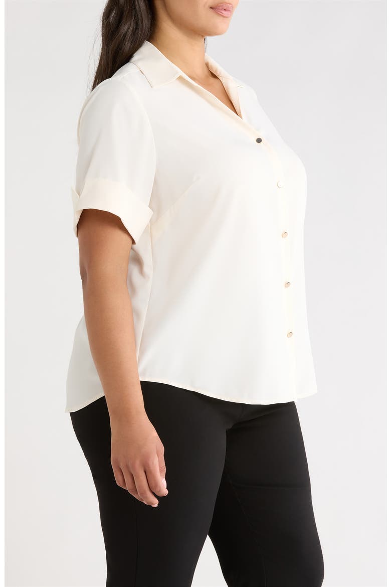 Short Sleeve Button-Up Shirt, Alternate, color, WHITE DOVE